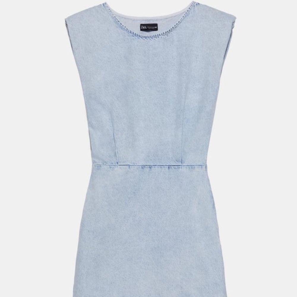 NWT Zara shoulder pad denim dress